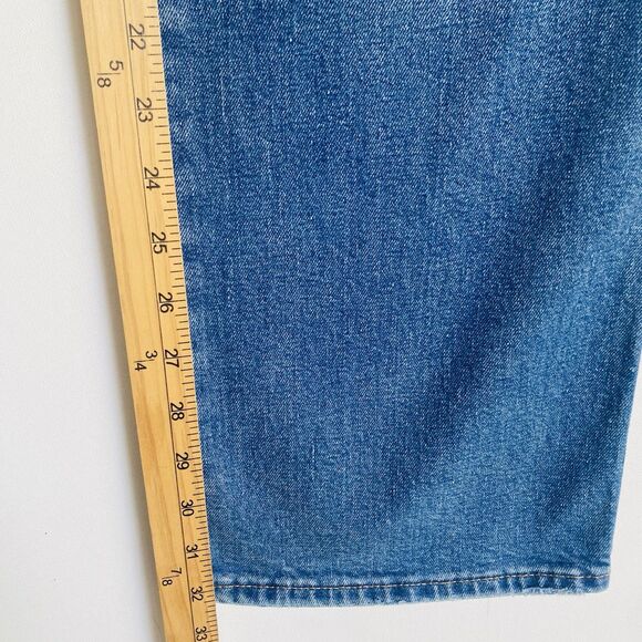 La Vie Rebecca Taylor Flare Jeans 29 Tall Blue Distressed Ultra High Rise Retro - Picture 9 of 12